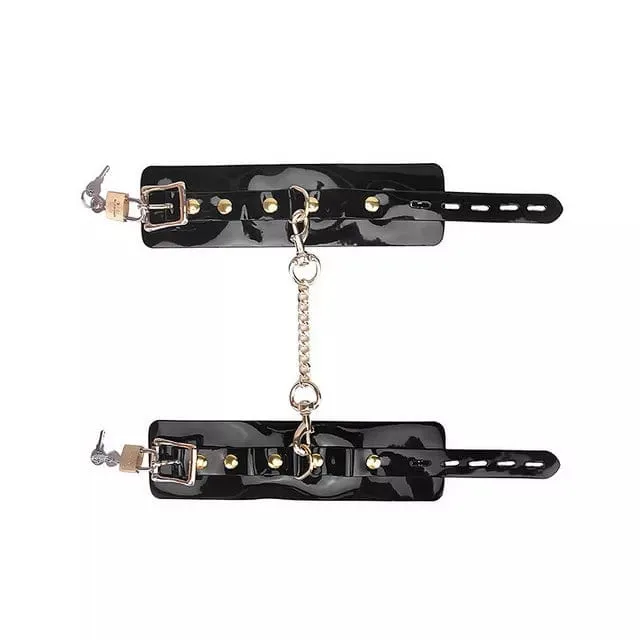 1343DL      Locking Patent Wrist or Ankle Bondage Cuffs