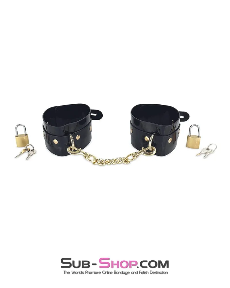 1343DL      Locking Patent Wrist or Ankle Bondage Cuffs