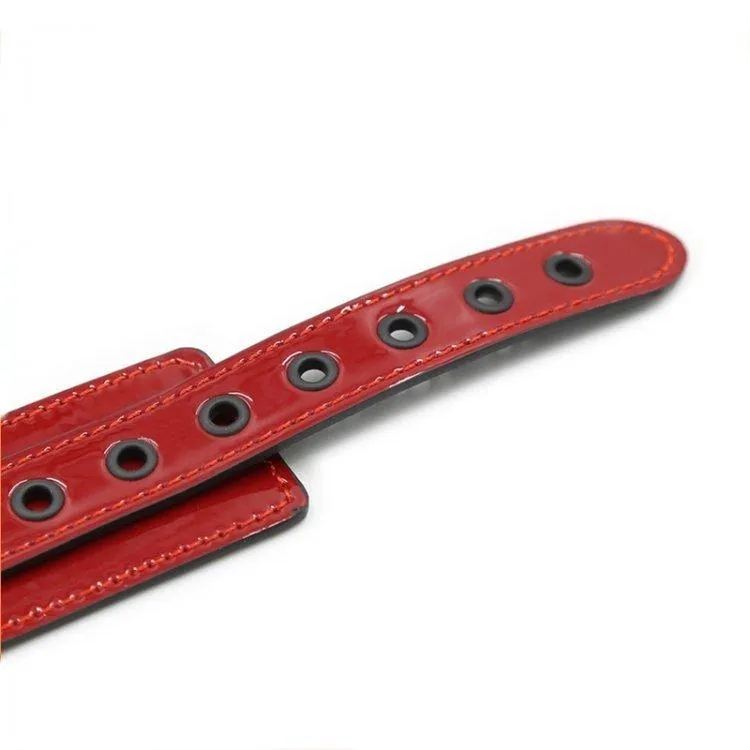 7891M      Candy Apple Lustful Red Bondage Collar with Matte Black Hardware