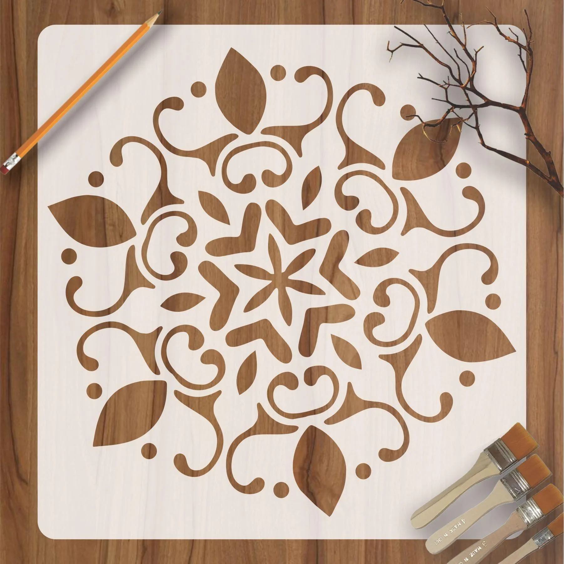 Autumn Wheat Totem Flower Stencil , Wall Stencils For wall Painting Airbrush Painting Art Cake Spray Mold DIY Decor Crafts Canvas.ID#10-1