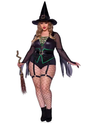 Broomstick Babe Plus Size Womens Sexy Witch Costume