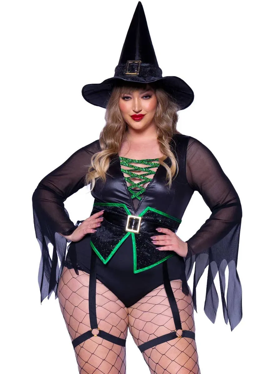 Broomstick Babe Plus Size Womens Sexy Witch Costume