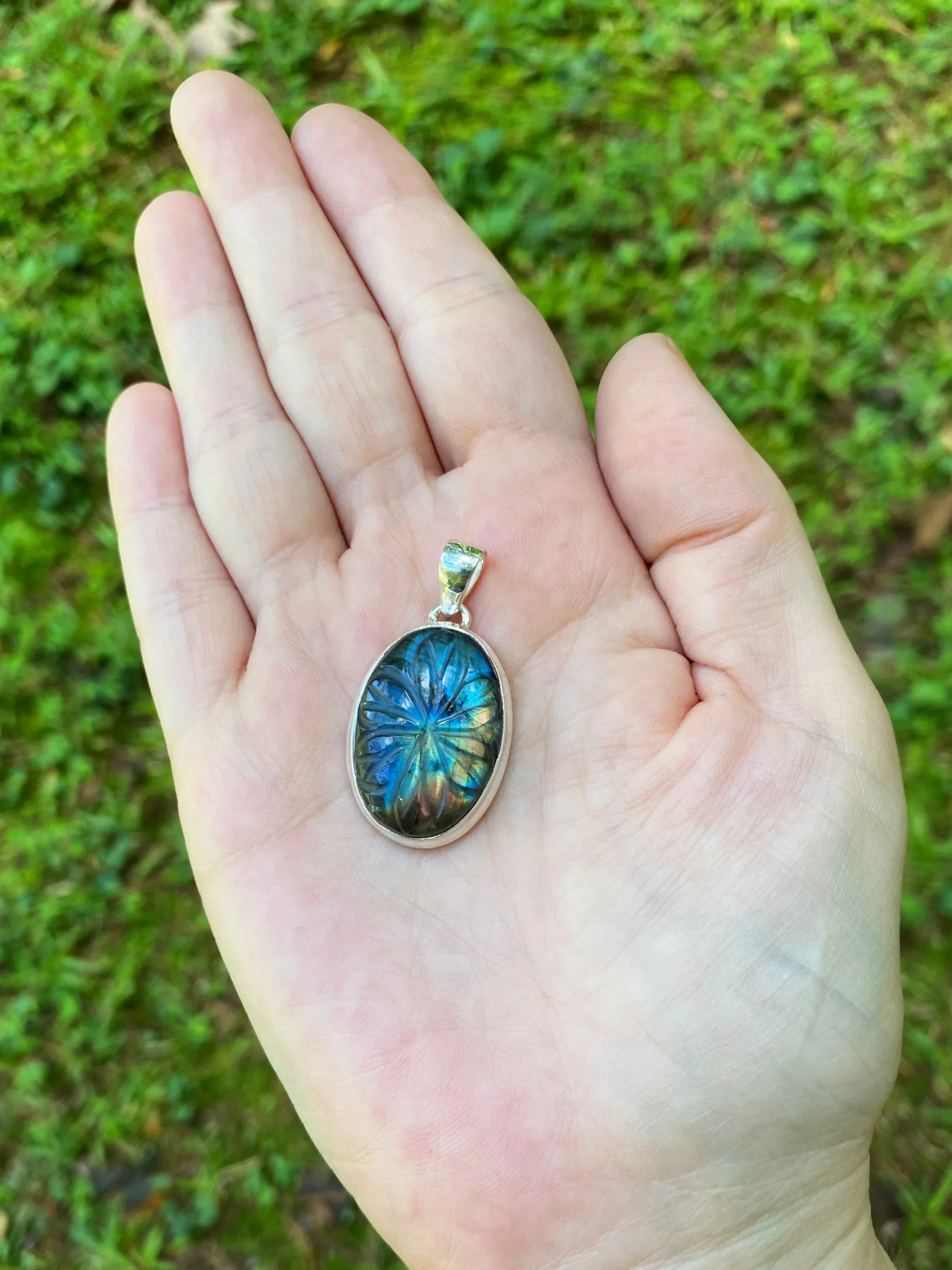 Carved Labradorite Pendant