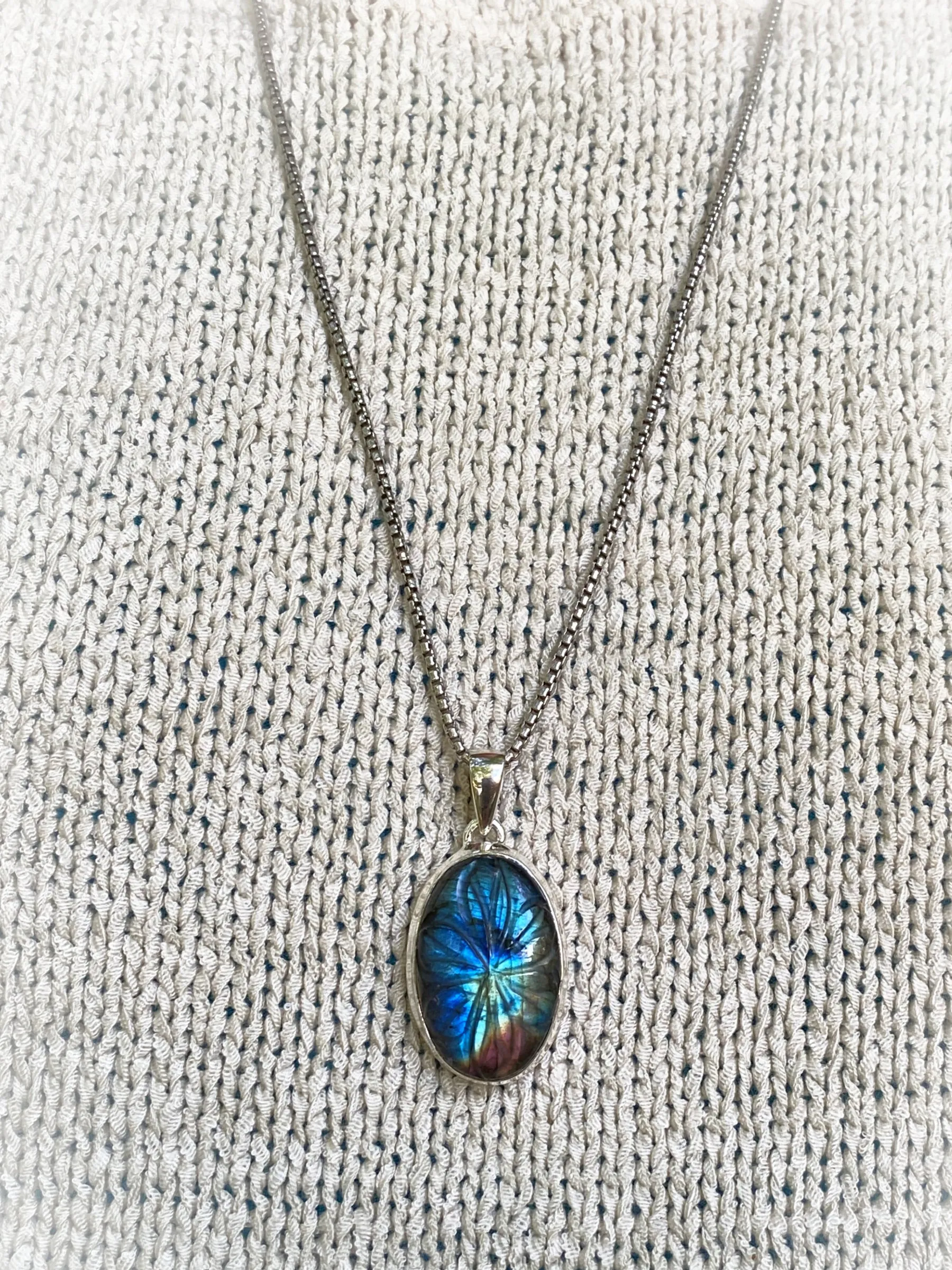 Carved Labradorite Pendant