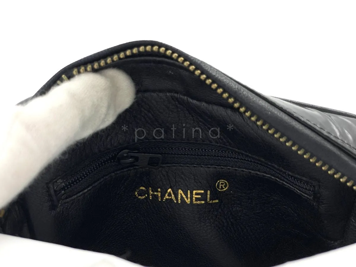 Chanel 1980's Vintage Black Mini Giant Logo Camera Case Bag 24k GHW