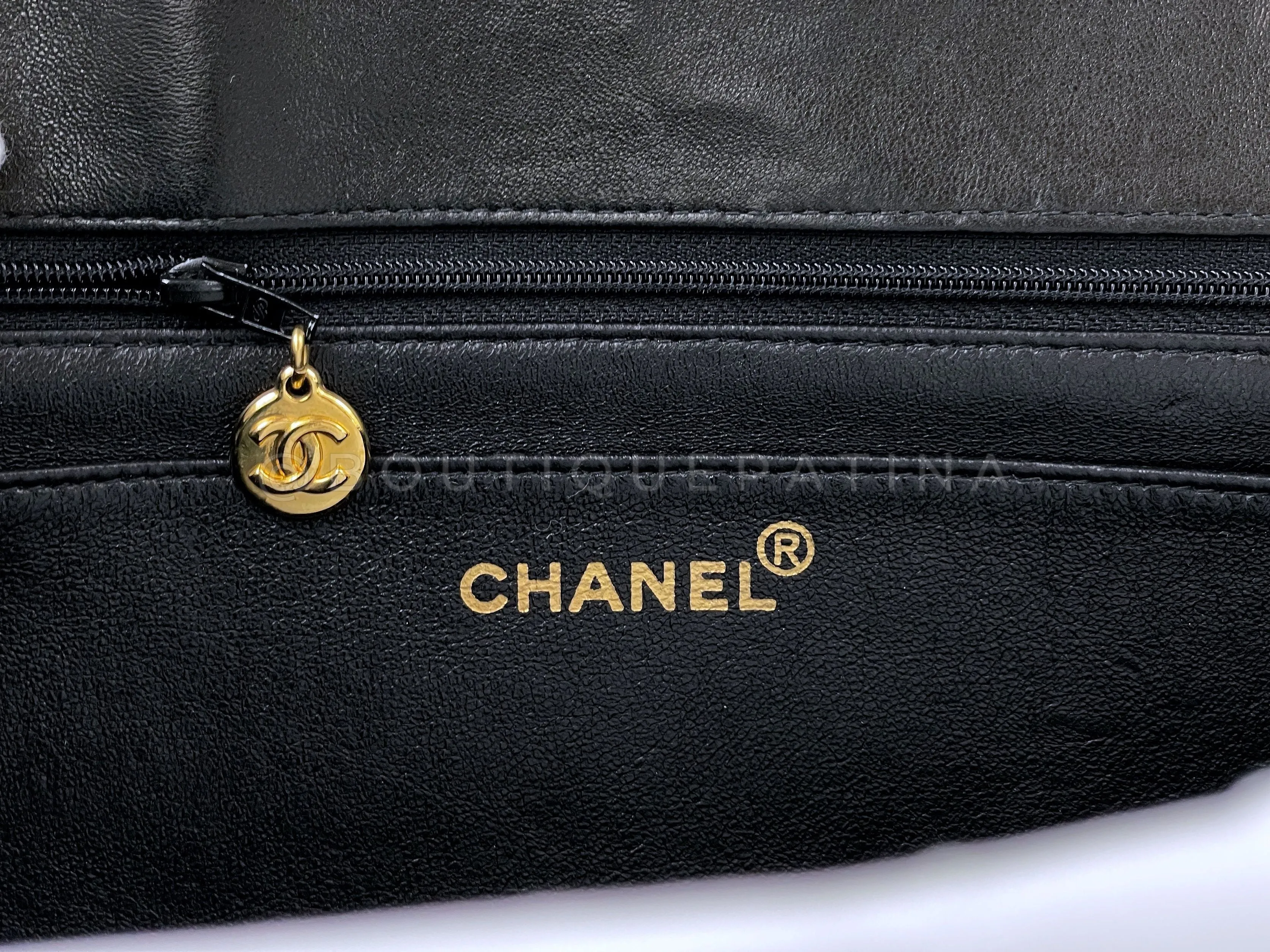 Chanel 1994 Vintage Black Patent Jumbo Classic Flap Bag 24k GHW