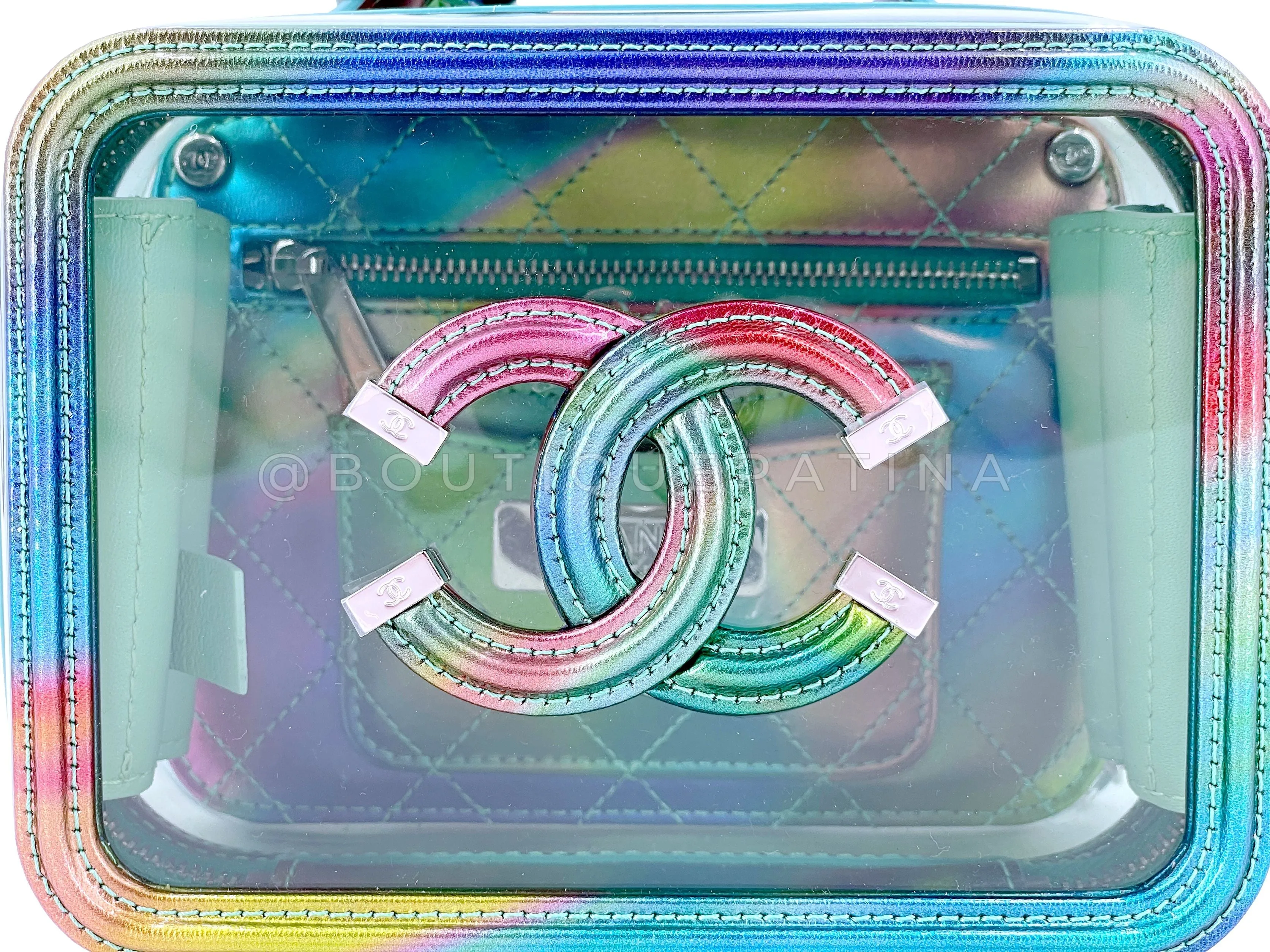 Chanel 20C Rainbow Filigree PVC Vanity Case Bag