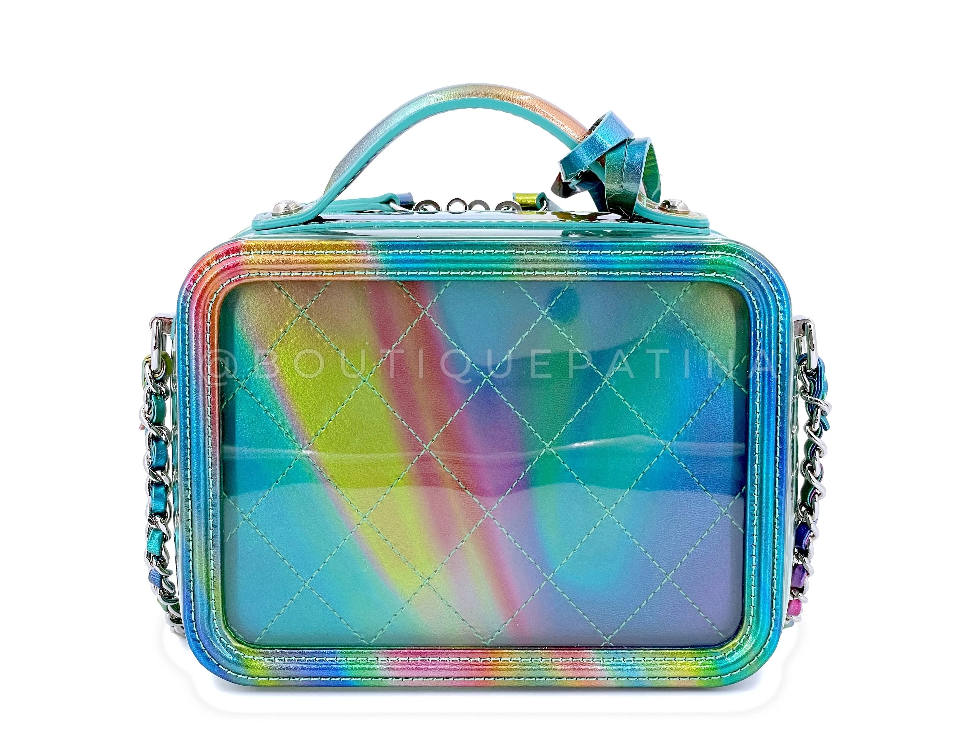 Chanel 20C Rainbow Filigree PVC Vanity Case Bag