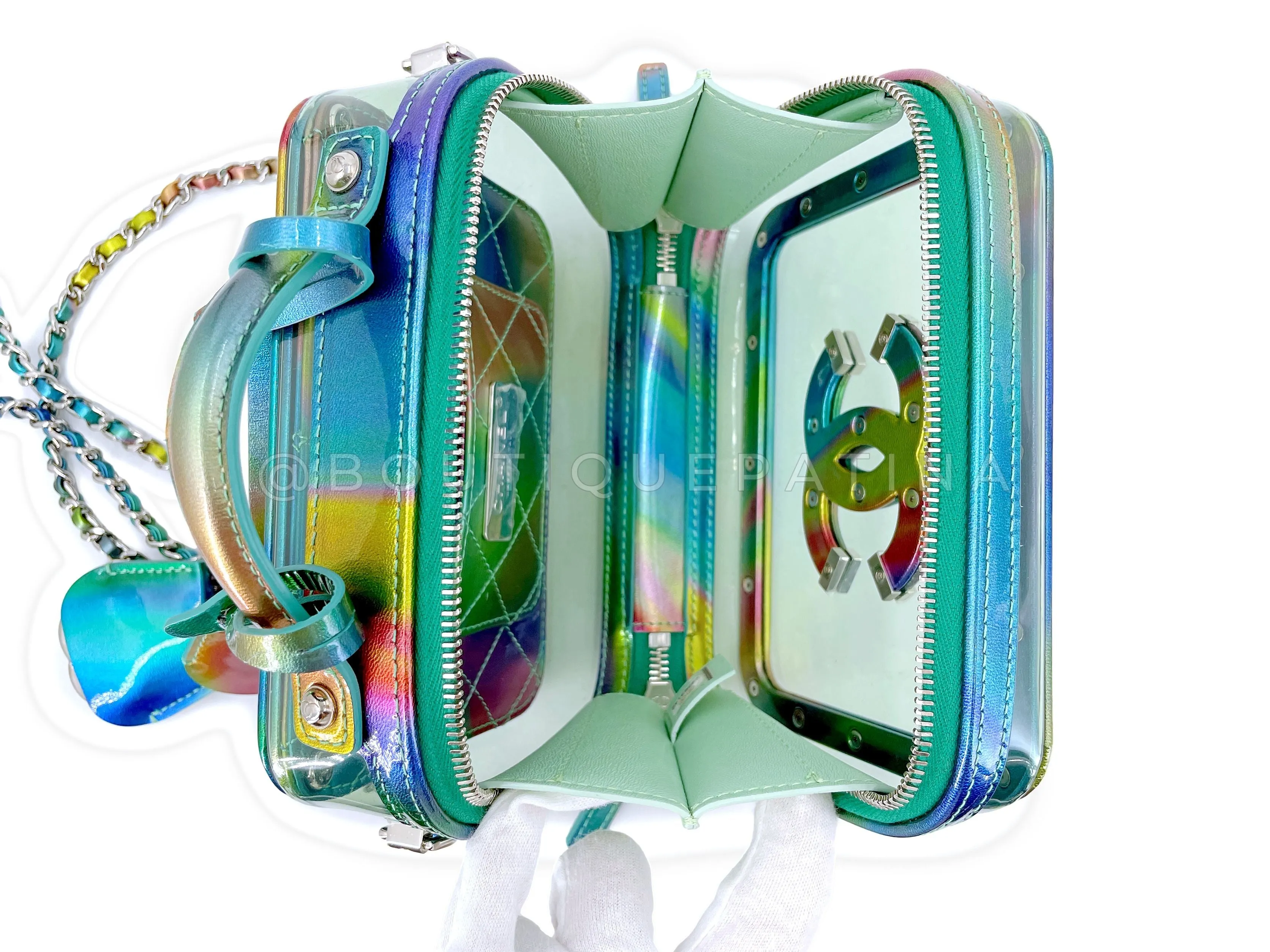 Chanel 20C Rainbow Filigree PVC Vanity Case Bag