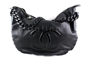 Chanel Black Calf Modern Chain Large Hobo Bag