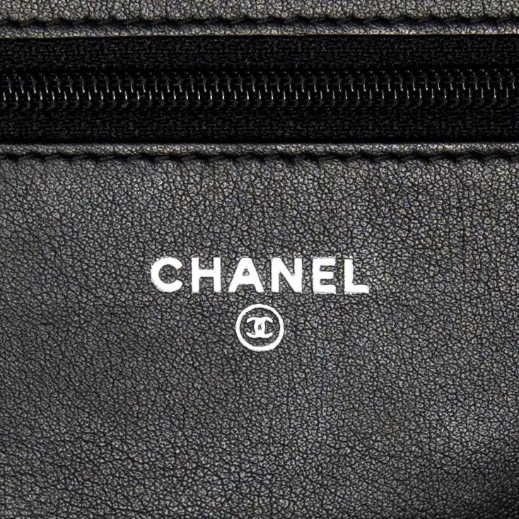 Chanel Black Camellia Wallet On Chain