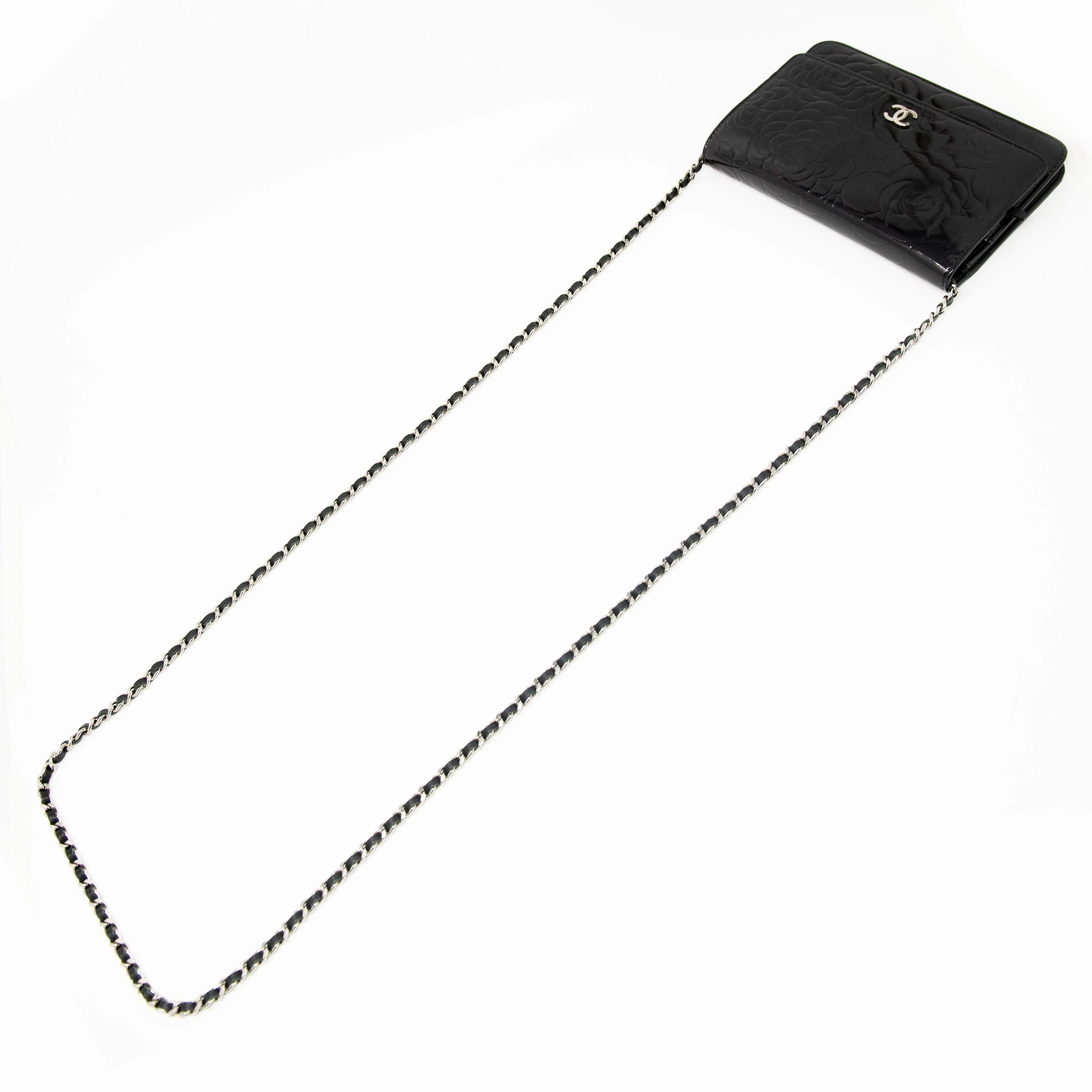 Chanel Black Camellia Wallet On Chain