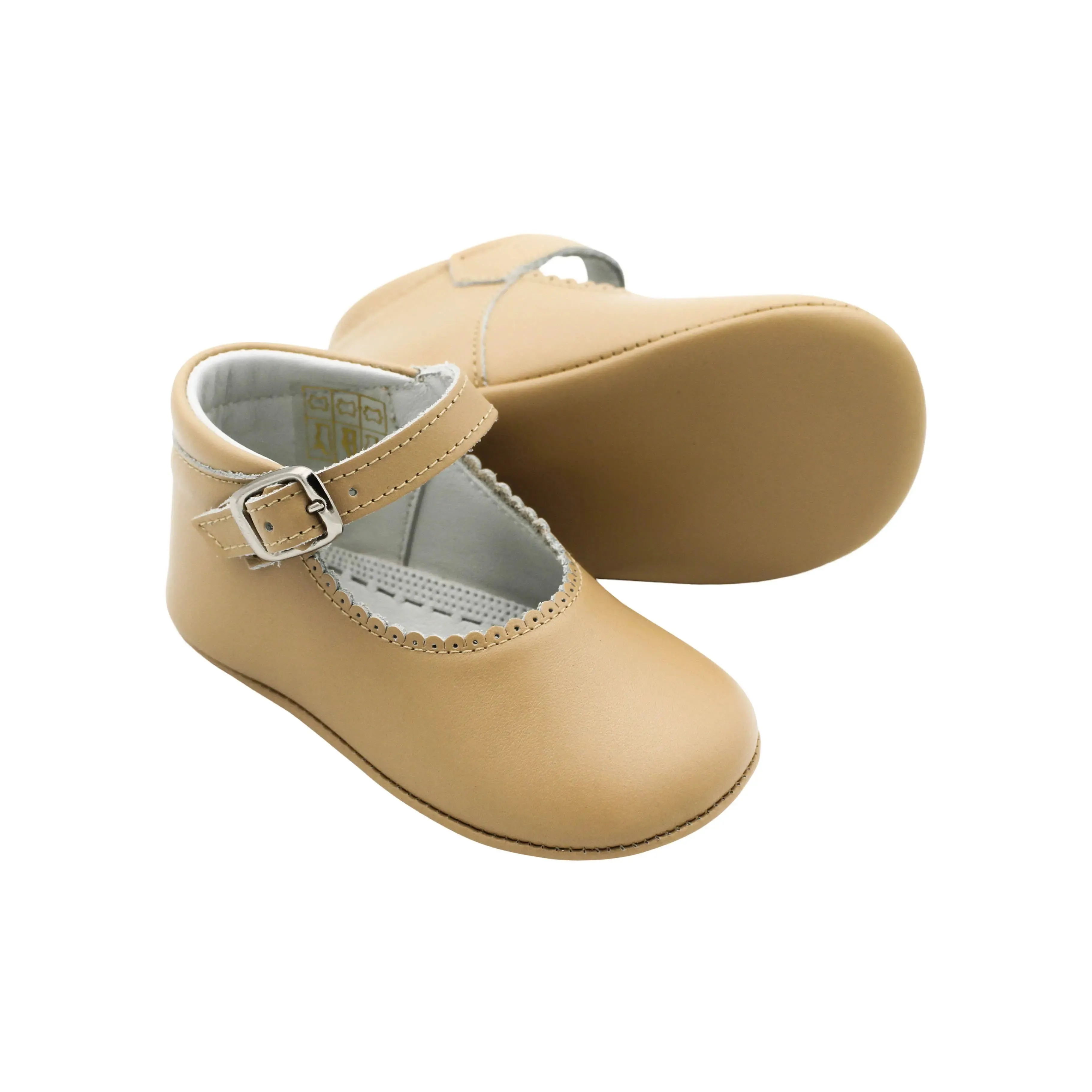 Chloe- Tan Leather Baby Mary Jane Shoes