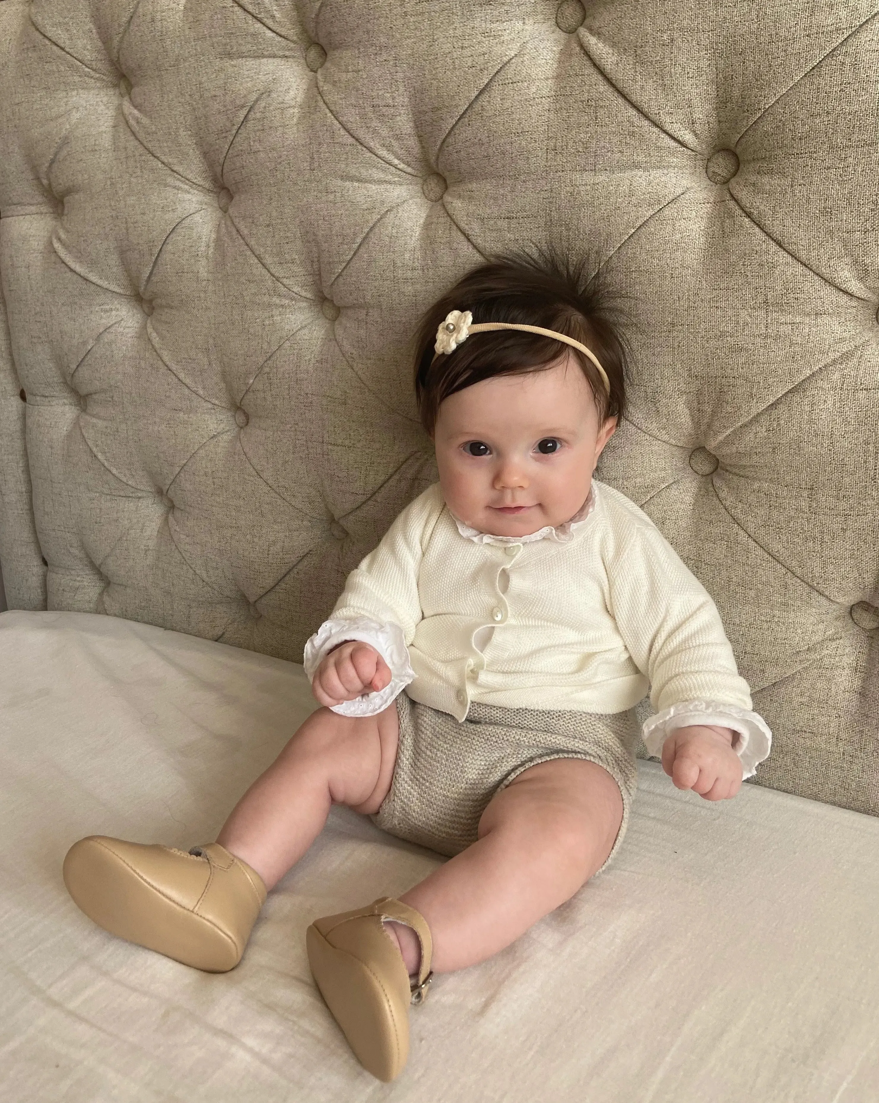 Chloe- Tan Leather Baby Mary Jane Shoes