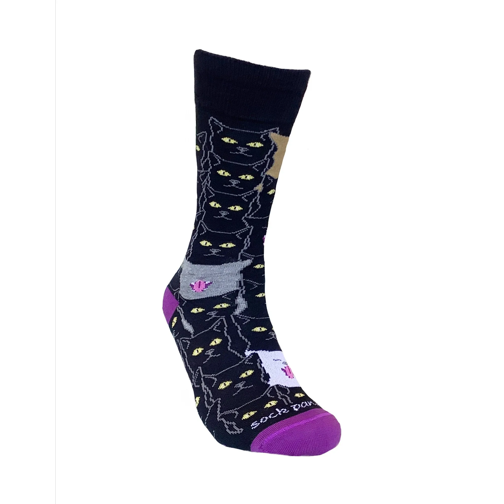 Cool Black Cat Pattern Socks from the Socks Panda