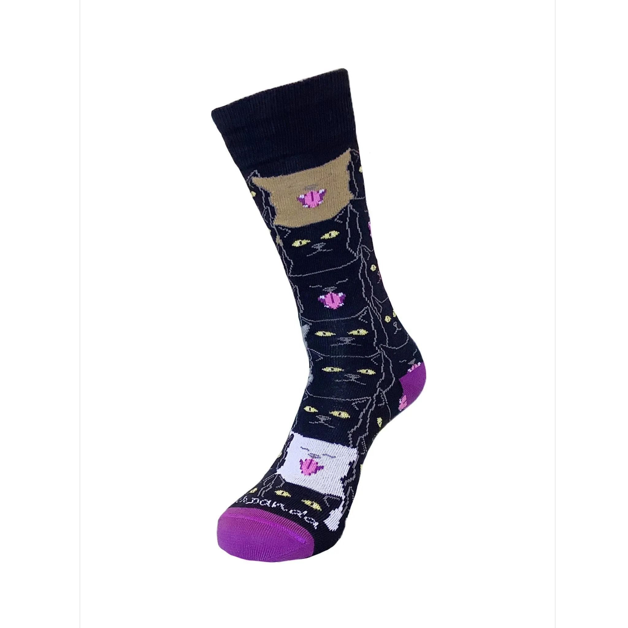 Cool Black Cat Pattern Socks from the Socks Panda