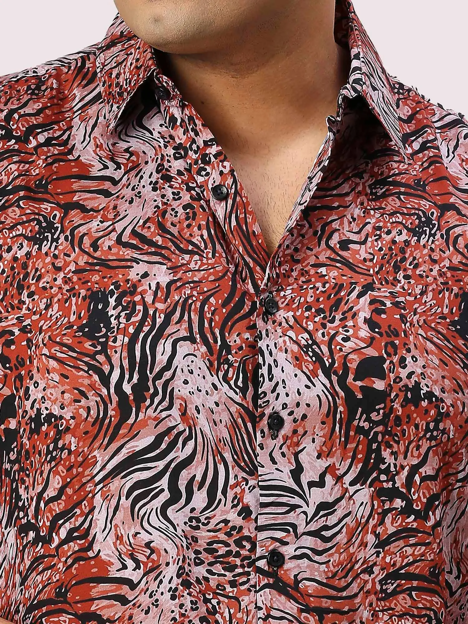 Crimson Digital Printed Half Sleeve Men's Plus Size Shirt