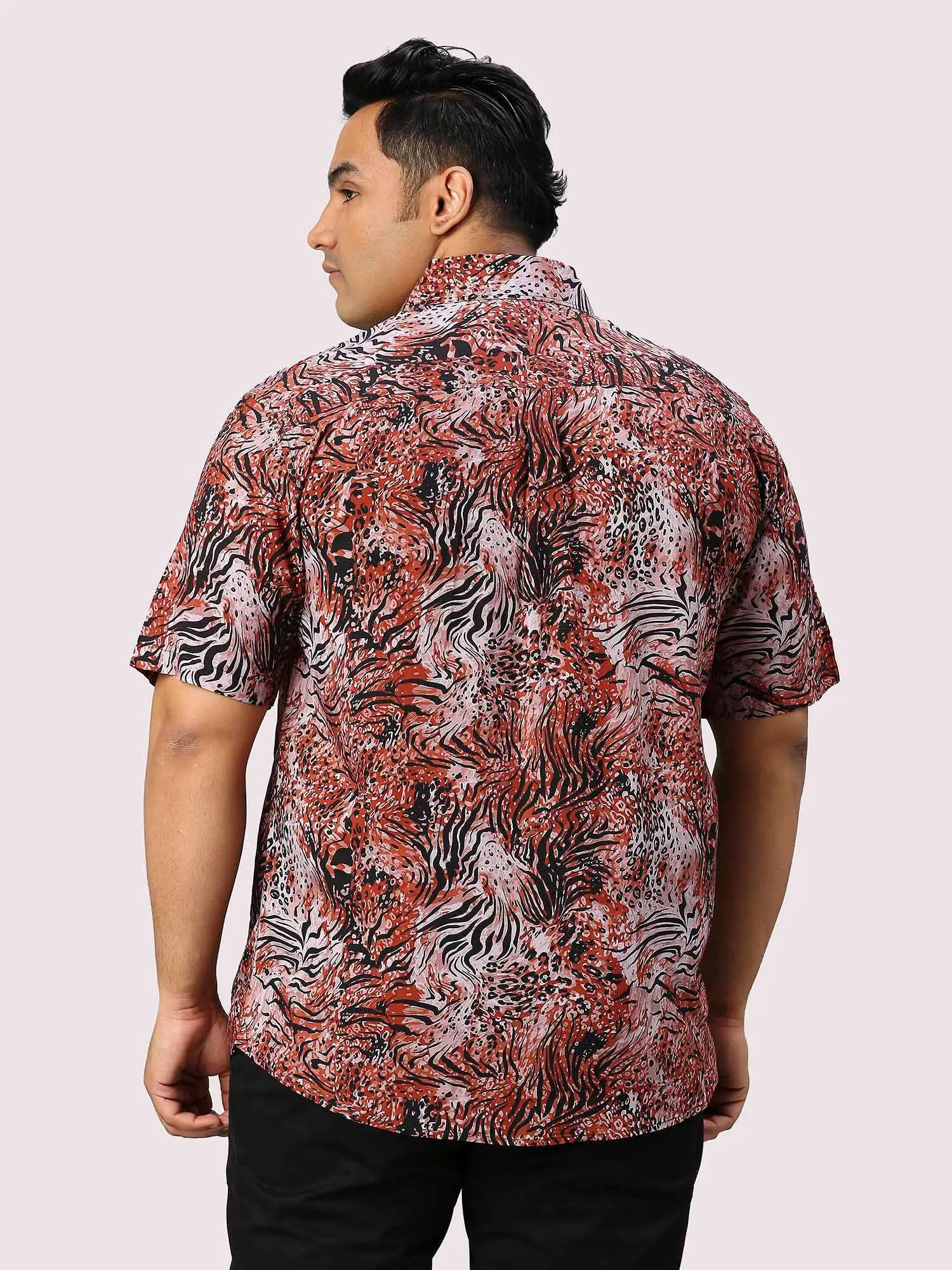 Crimson Digital Printed Half Sleeve Men's Plus Size Shirt