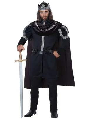 Dark Monarch Mens Plus Size Medieval King Costume