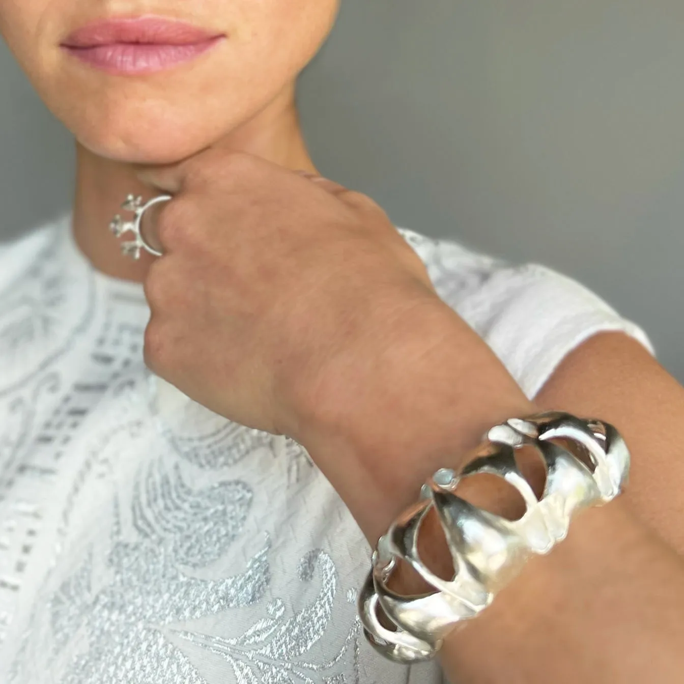 Feast Cuff Bracelet - Silver