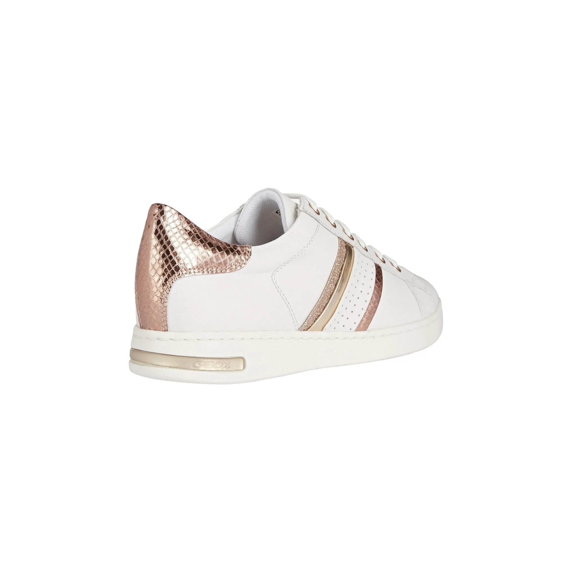 Geox Jaysen Ladies Rose Gold Trim Sneaker