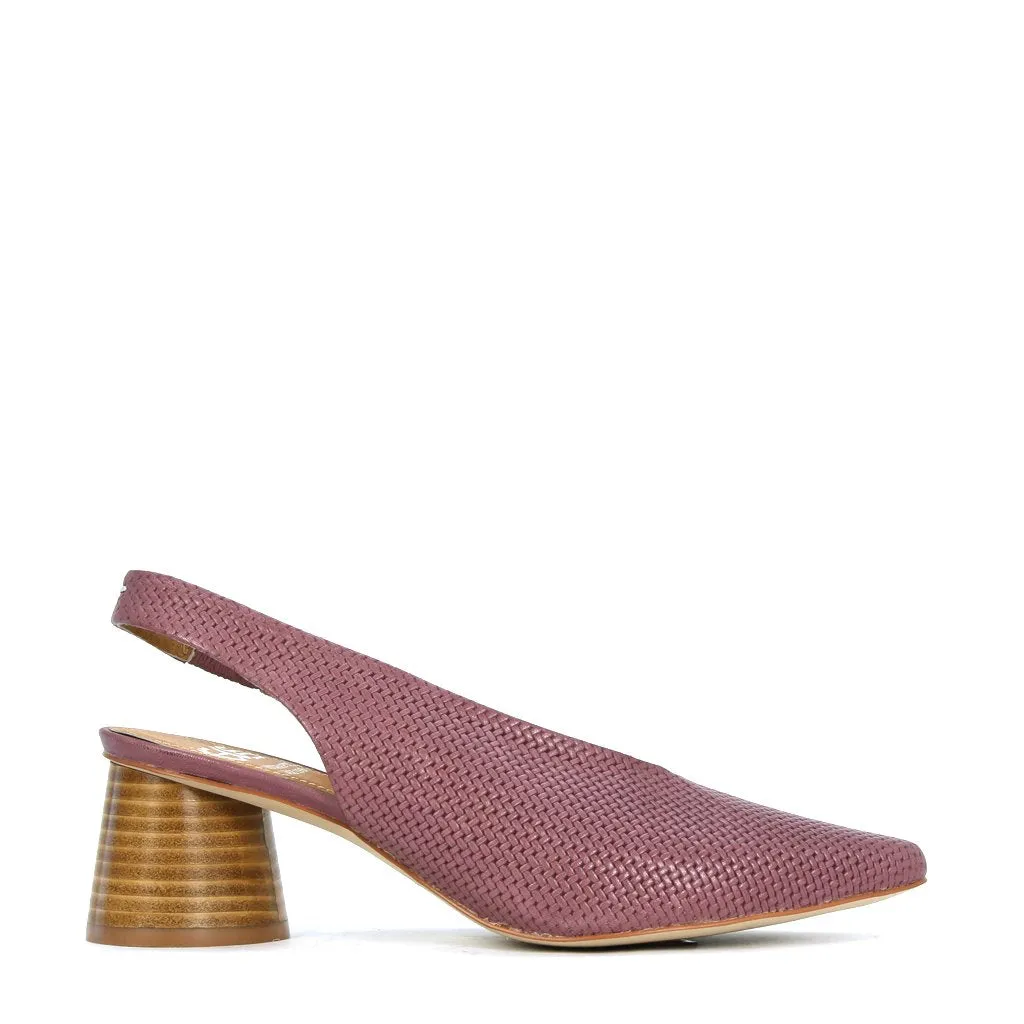 Hali Leather Sling Back Mulberry