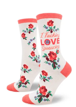 I F**king LOVE Swearing Women's Crew Socks