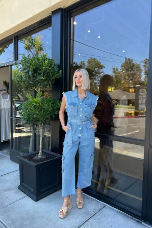 JAGGER CARGO DENIM JUMPSUIT