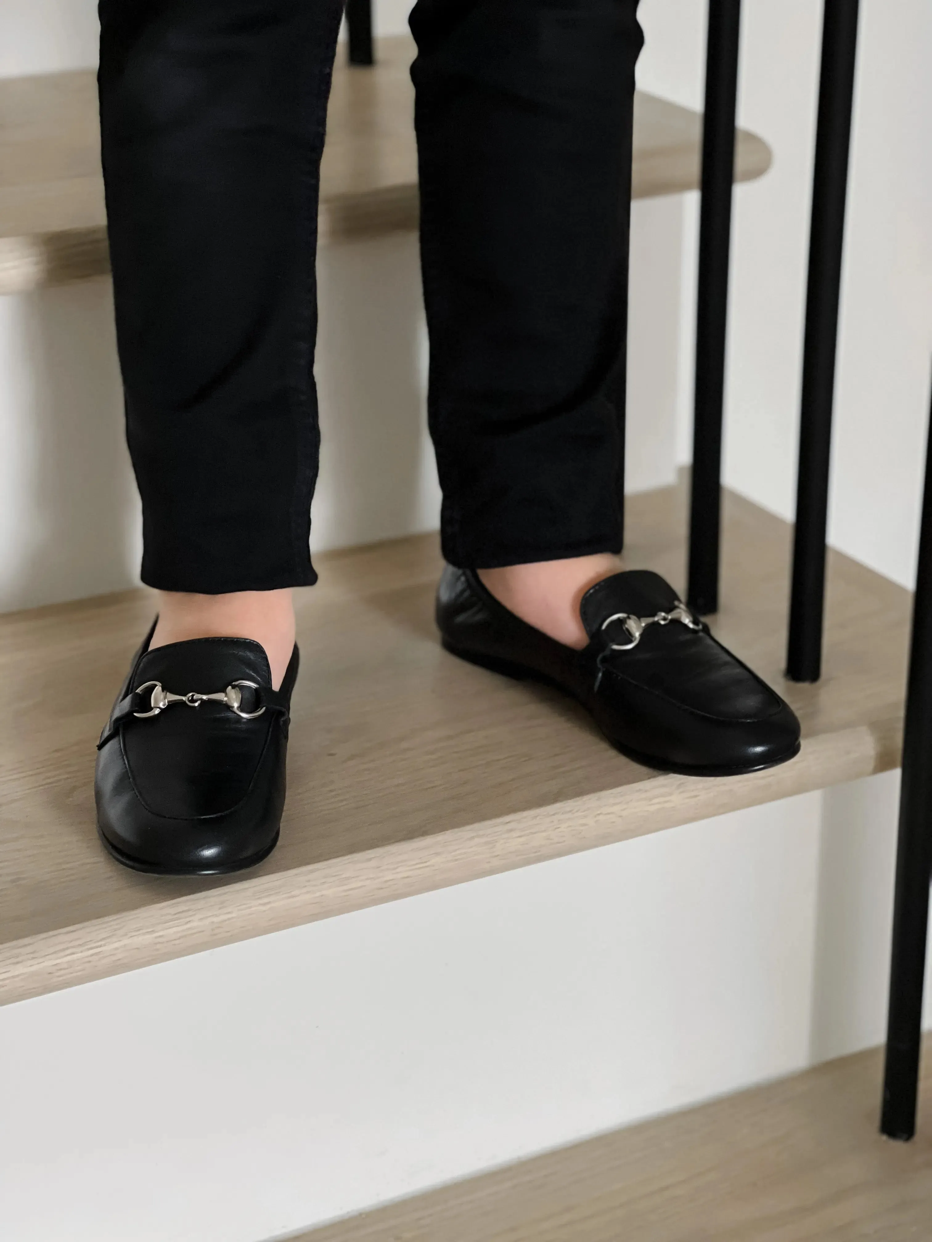 Julian- Black Leather Loafer Shoes