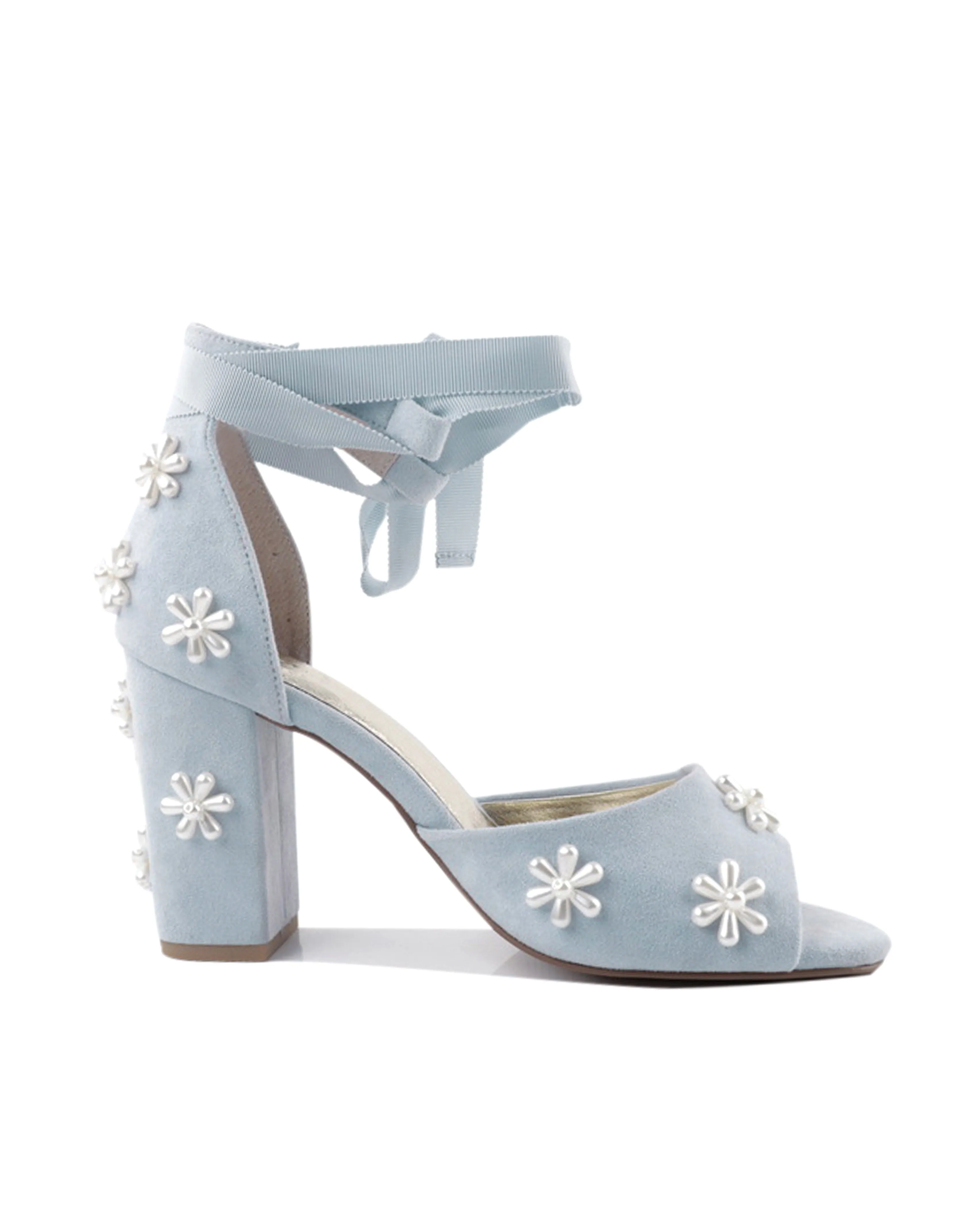 MELODY - BLUE PEARL FLOWER BRIDAL SHOES