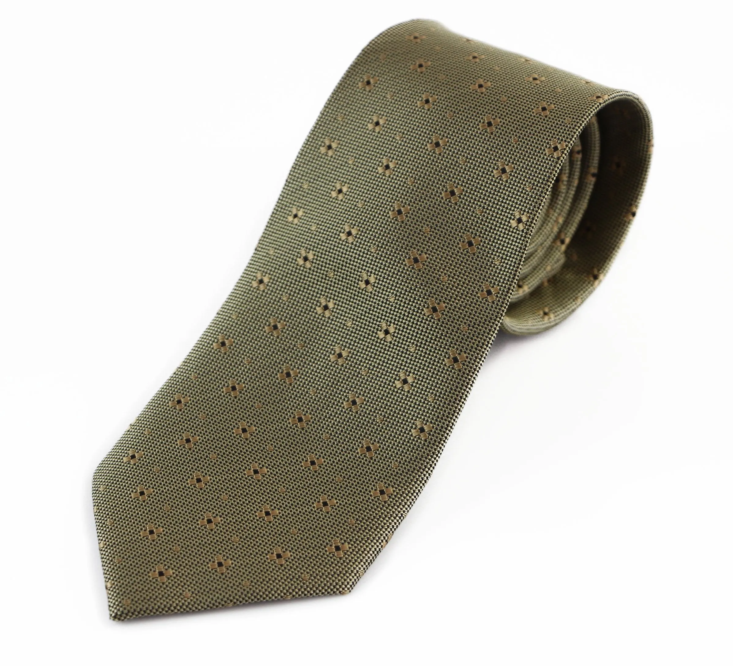 Mens Gold Flower Elegant Patterned 8cm Neck Tie