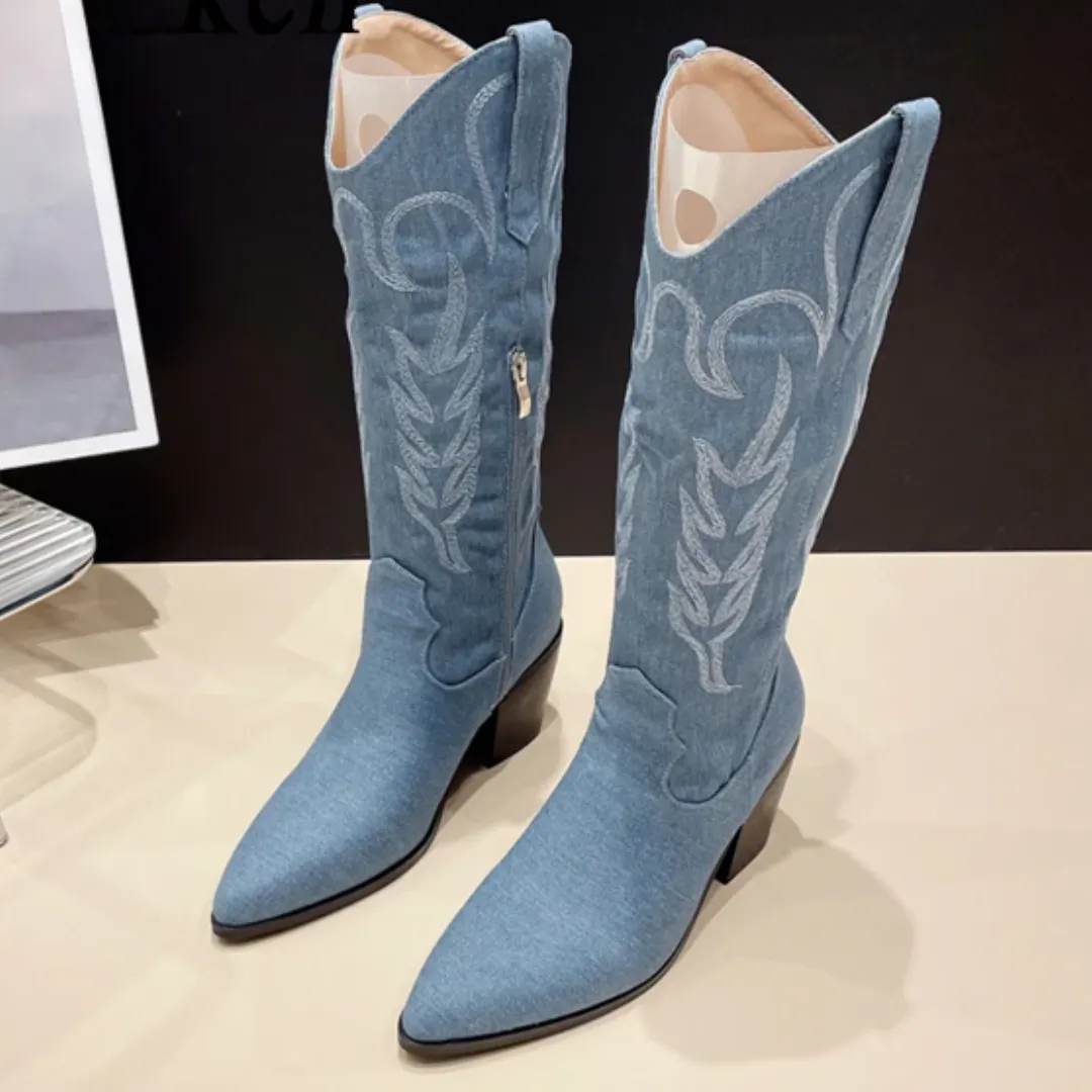 Pre Order:  Soft PU Leather Casual Cowgirl Boots