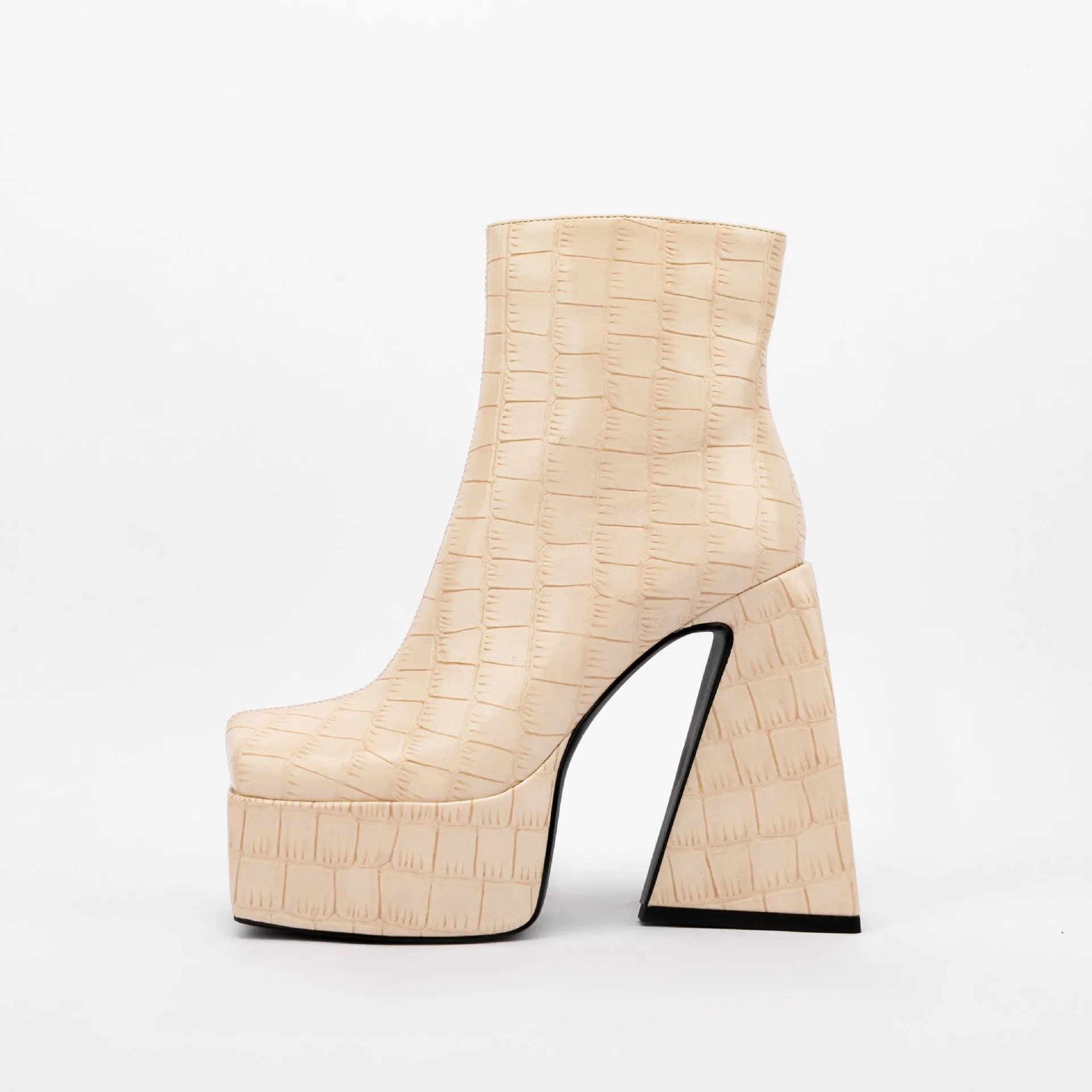 Pre Order:  Stone Pattern High Heel Boots