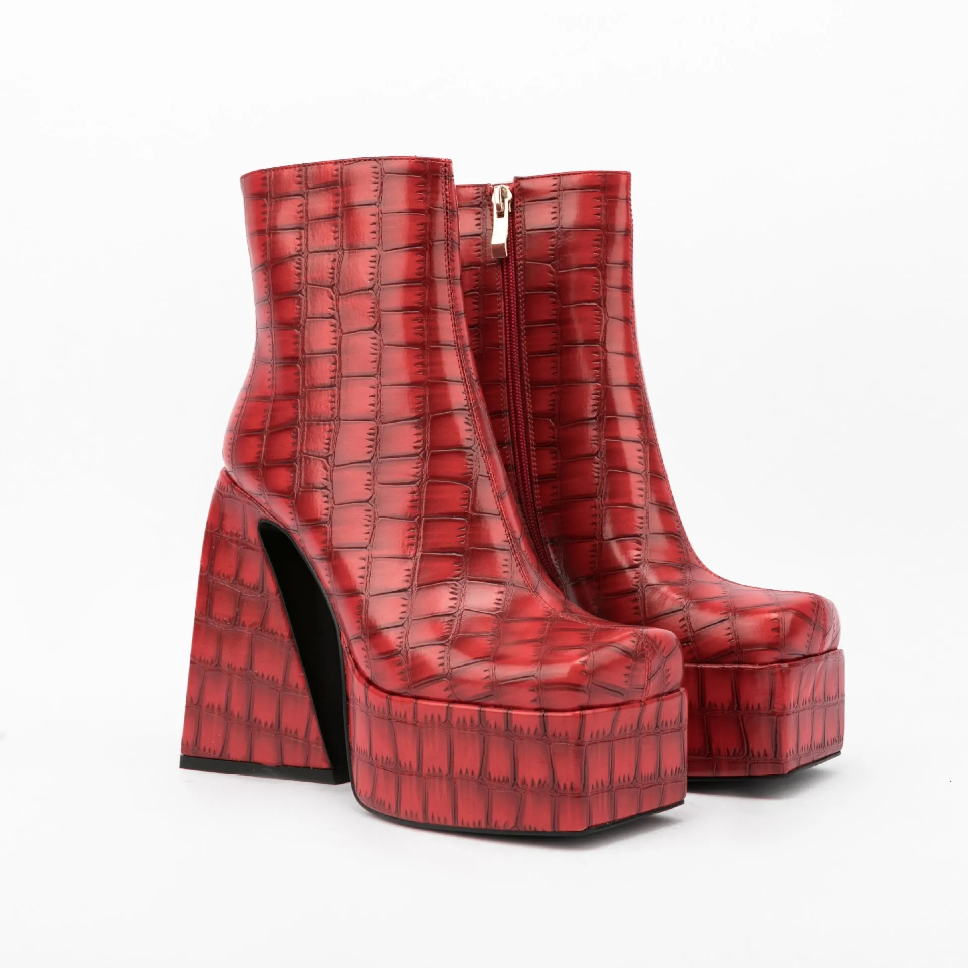 Pre Order:  Stone Pattern High Heel Boots