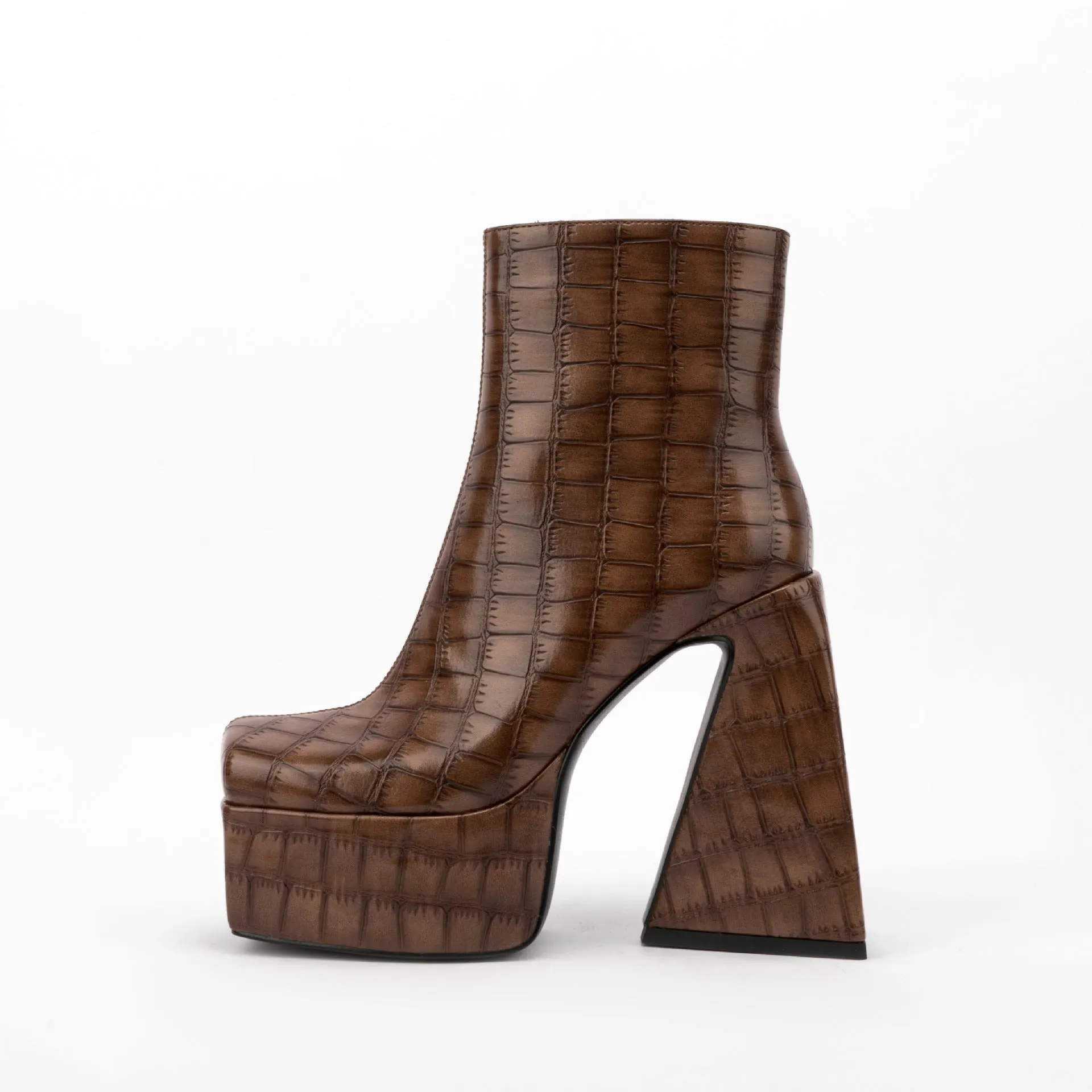 Pre Order:  Stone Pattern High Heel Boots