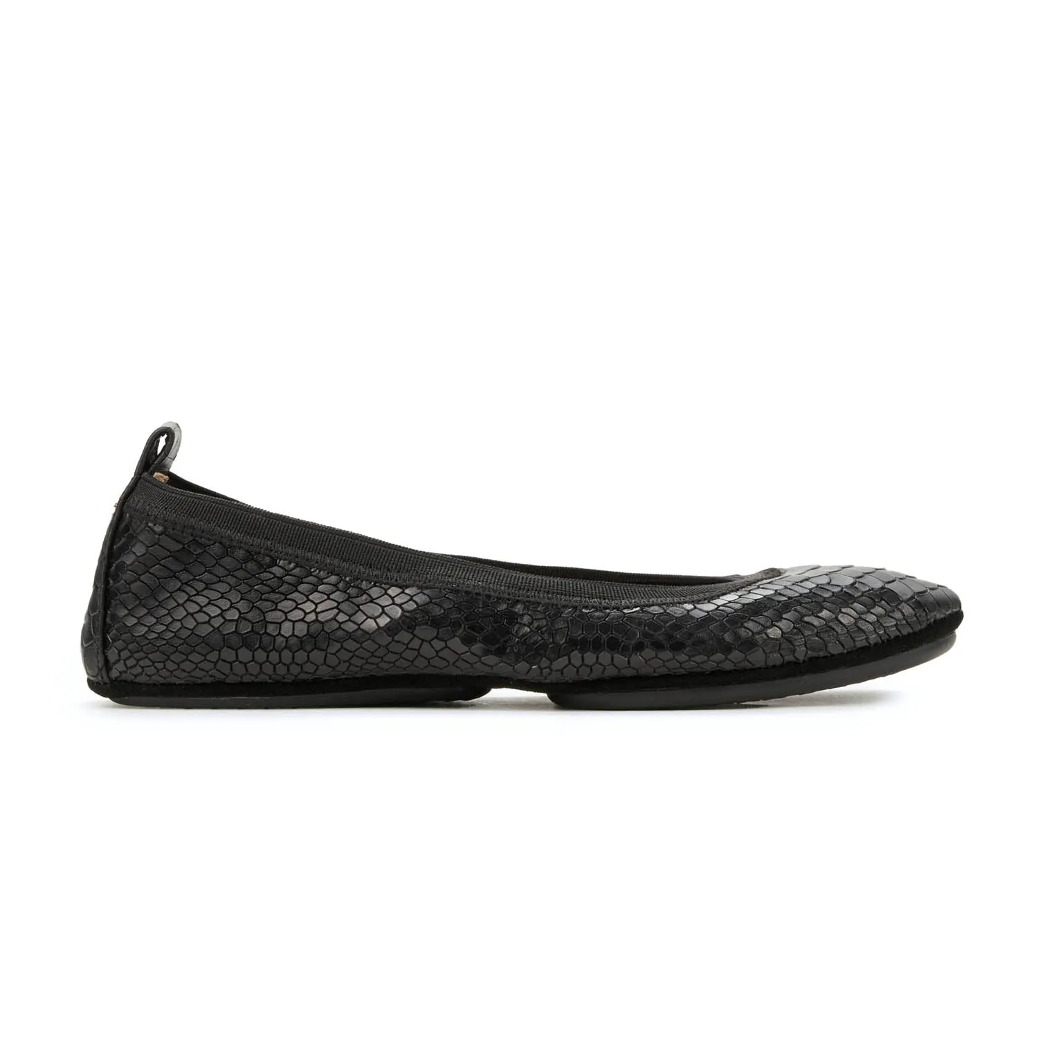 Samara Foldable Ballet Flat in Black Python