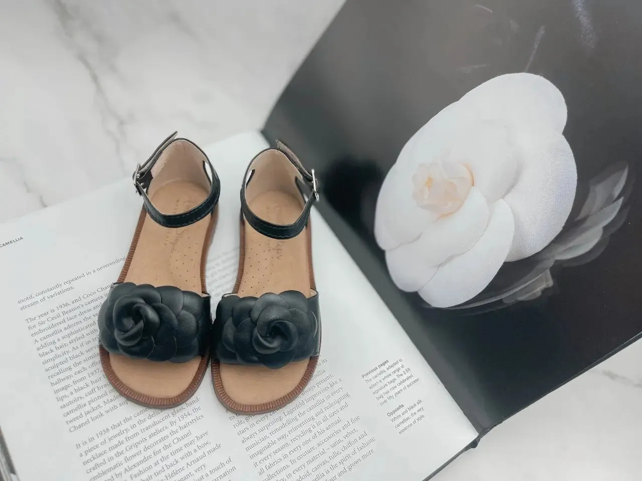 Seraphina- Black Leather Sandals