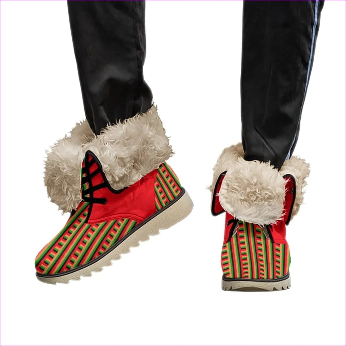 Striped Galore Men's Plush Boots