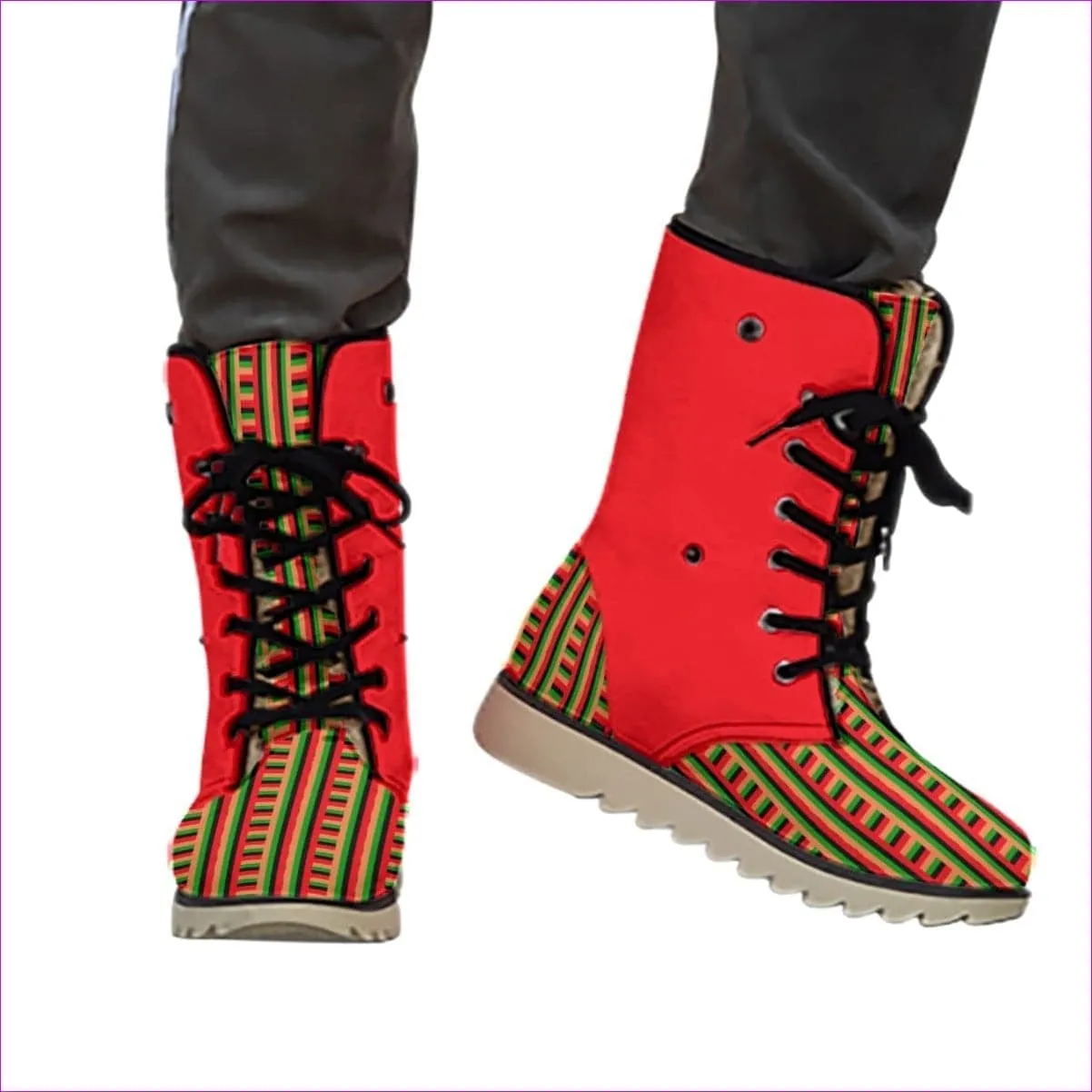 Striped Galore Men's Plush Boots