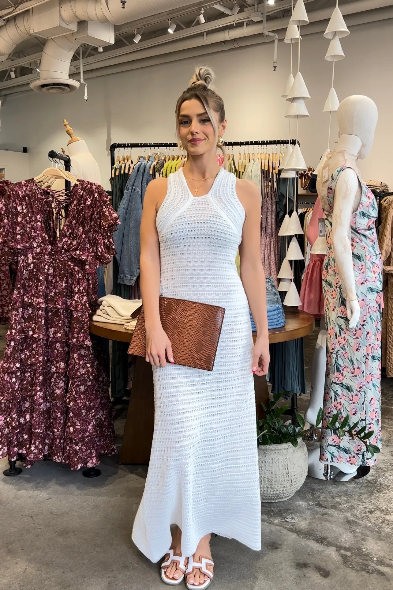 VEDA WHITE KNIT DRESS