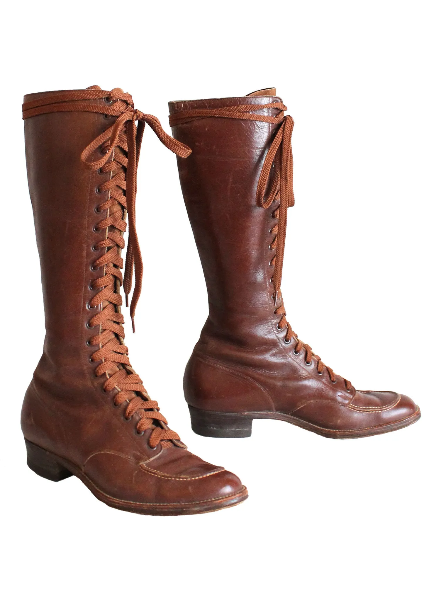 Vintage 1930s Tall Lace Up Boots